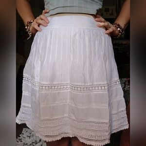 Ann Taylor White A-Line Skirt